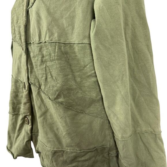 Habitat Womens Olive Green Lagenlook Stretch Cotton Knit Jacket Button Up sz S - Picture 9 of 16
